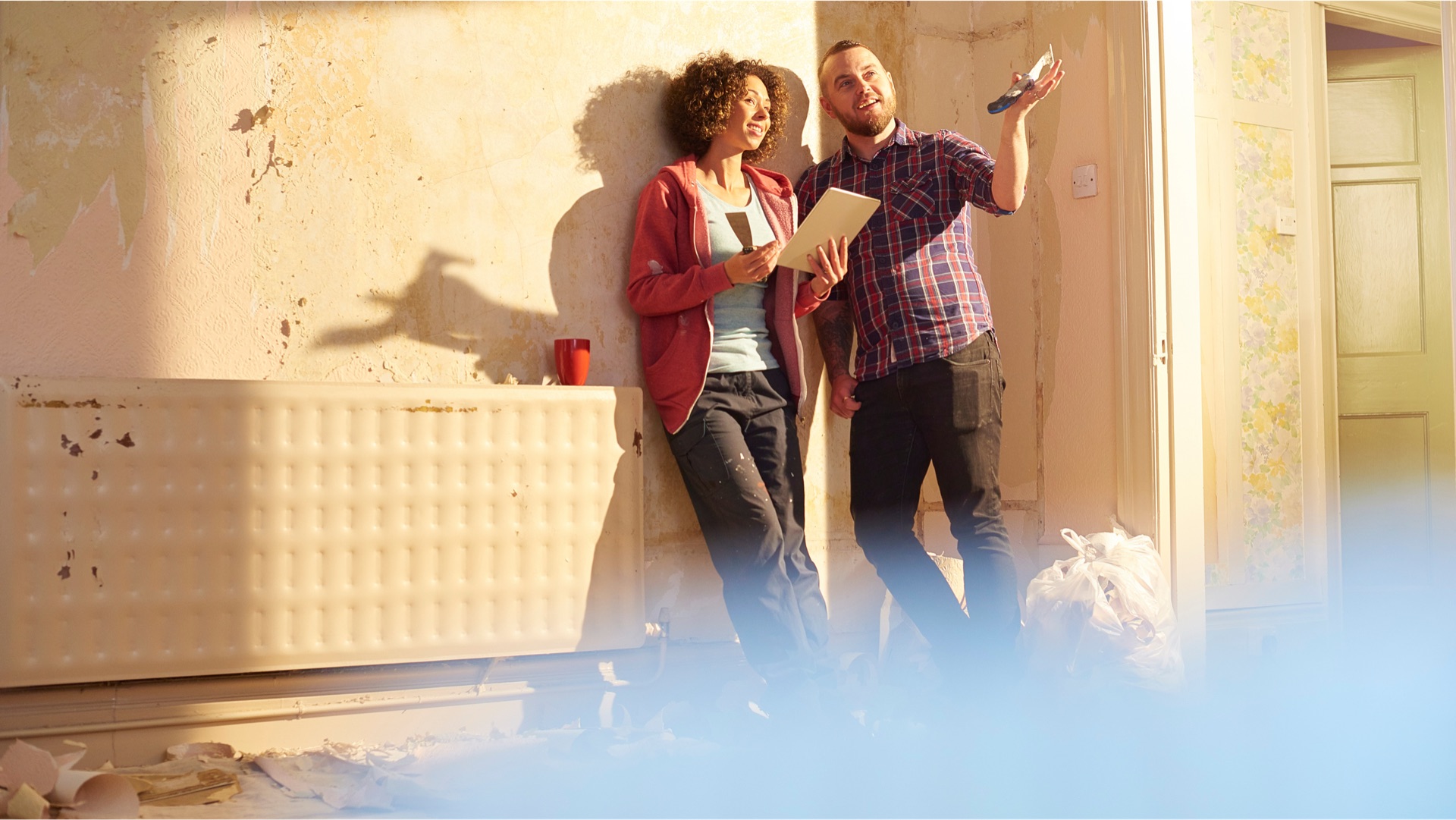 Contractor discussing home renovation with customer